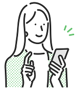 スマートフォンを見ながら物件相談をする女性のイラスト