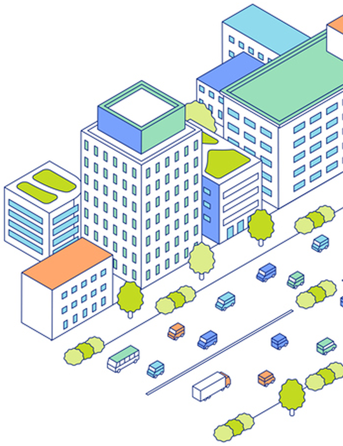 住宅街のイラスト