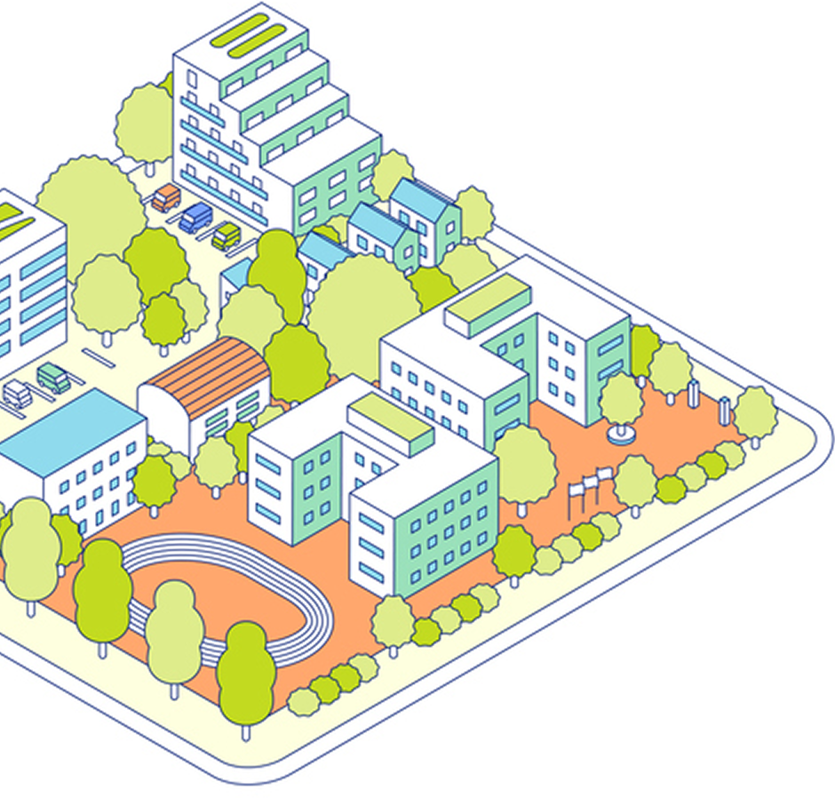 住宅地のイラスト