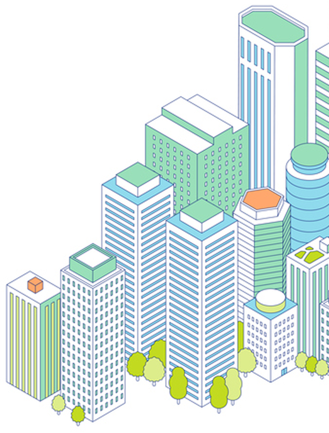 ビル街のイラスト